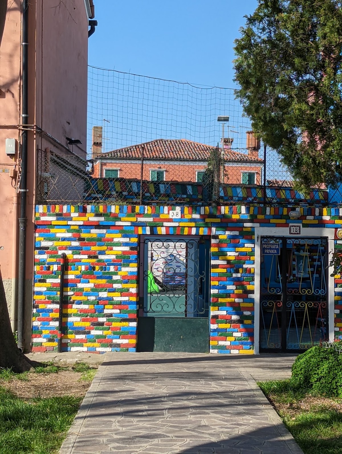 Colourful bricked house